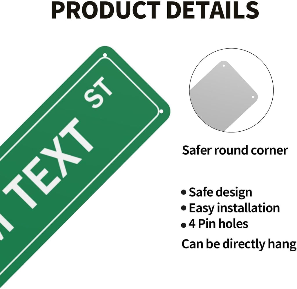 Custom Street Sign with Directional Arrow, Double Sided/Reflective Option, Personalized Road Address Metal Sign, Customize for Business, Office, Outdoor, Home, Delivery 18''x4''