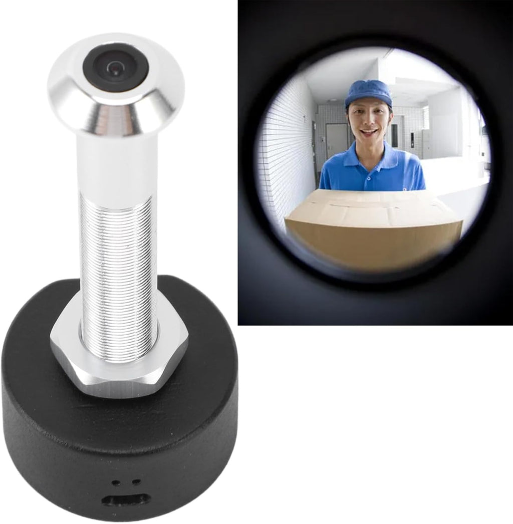 Diyeeni 1080P Peephole Camera, 150° Wide Angle Door Eye Hole Cameras for Home, Aluminum Cordless Door Viewer Camera with APP, Cloud & TF Card Storage (Silver)