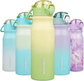 BJPKPK Stainless Steel Insulated Water Bottle with Straw Lid 25oz Reusable Metal Thermal Flask Bottles Keep Cold and Hot,Lime