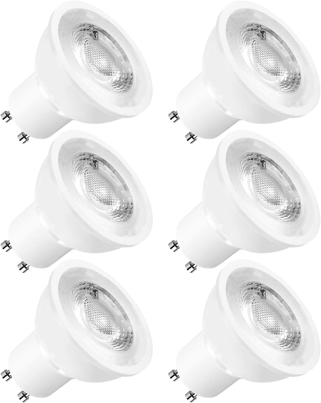 LUXRITE MR16 GU10 LED Bulbs Dimmable, 50W Halogen Equivalent, 3000K Soft White, 500 Lumens, 120V Spotlight LED Bulb GU10, Enclosed Fixture Rated, Perfect for Landscape or Home Lighting (6 Pack)