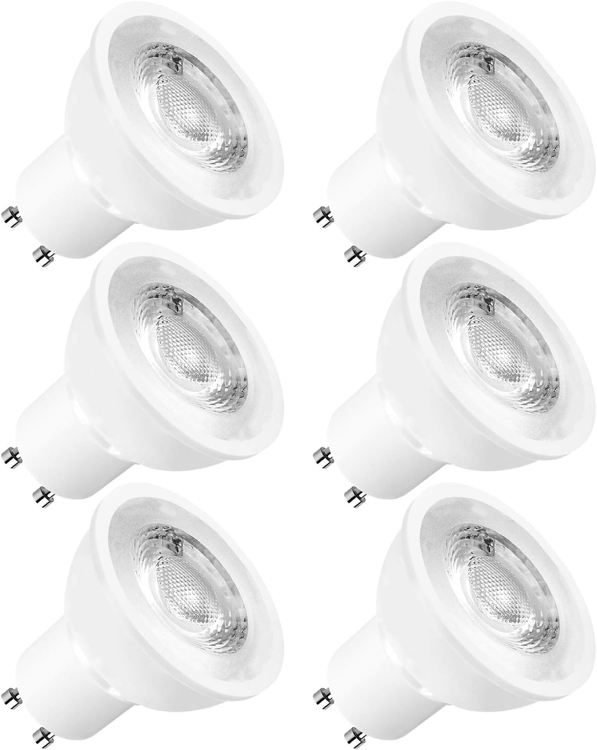 LUXRITE MR16 GU10 LED Bulbs Dimmable, 50W Halogen Equivalent, 2700K Warm White, 500 Lumens, 120V Spotlight LED Bulb GU10, Enclosed Fixture Rated, Perfect for Landscape or Home Lighting (6 Pack)