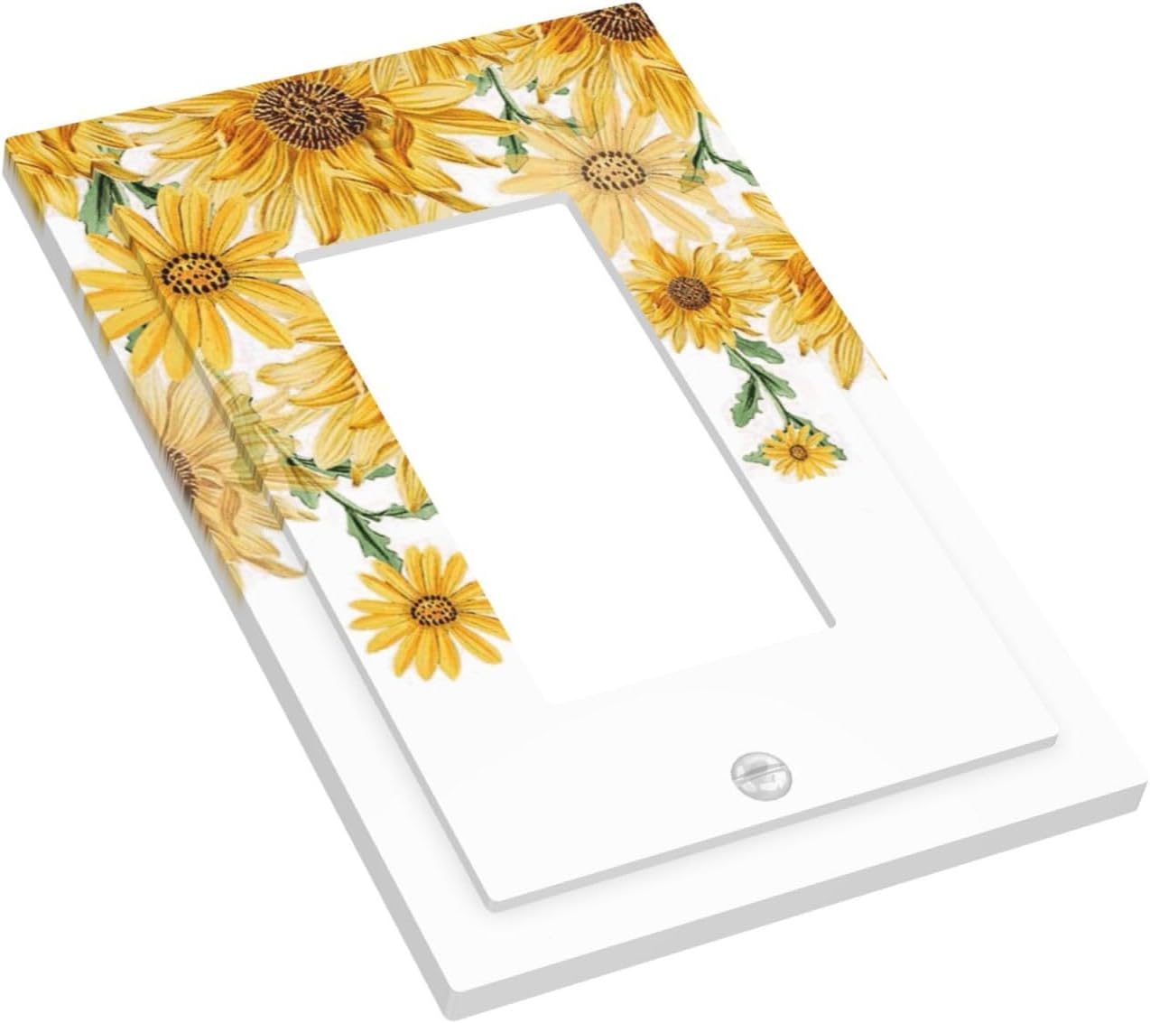 Sunflower Yellow Flowers Floral Decorative Outlet Covers 1 Gang Single Rocker Light Switch Cover Plate Wall Plates GFCI Faceplate for Bed Room Living Room Decor