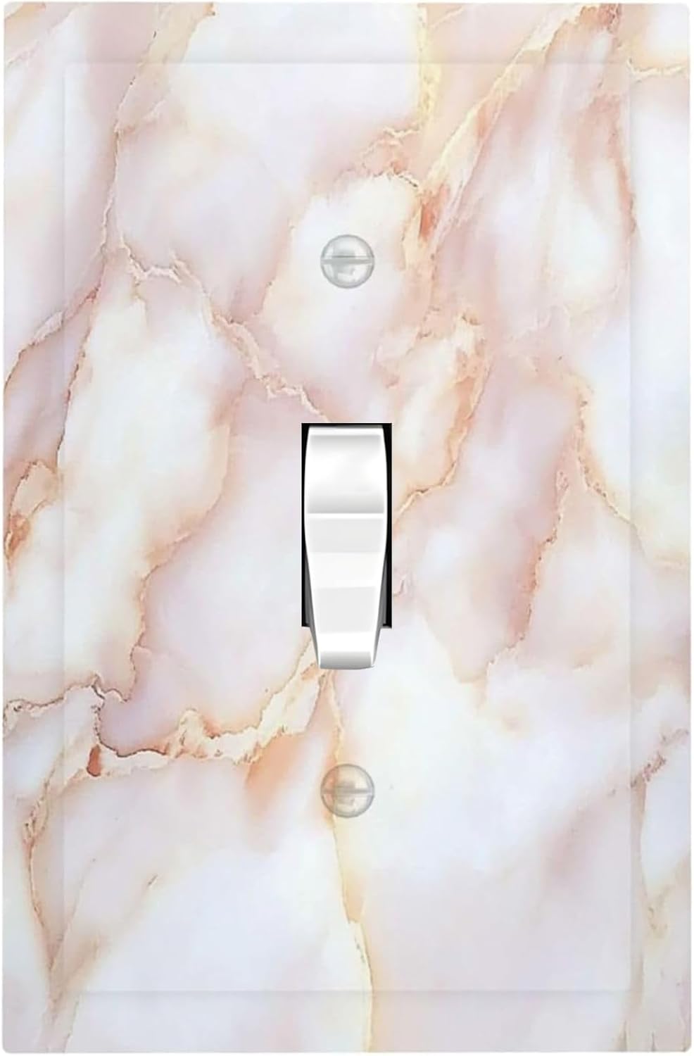 Decorative Light Switch Cover Pink Jade Marble Granite 1 Gang Single Toggle Device Electrical Faceplate Switchplates Decorator Outlet Wall Plate For Bathroom Kitchen Decor
