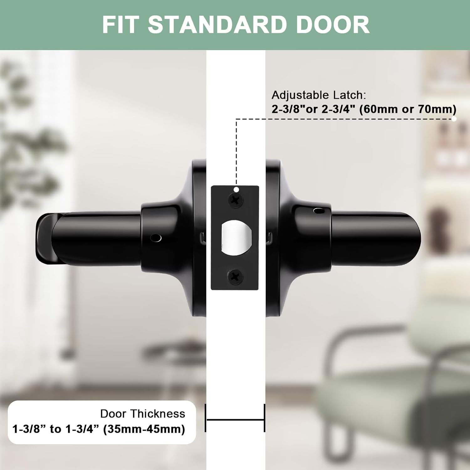 GOBEKOR 6 Pack Matte Black Door Handles Privacy Door Levers with Lock,Heavy Duty Interior Door Handles for Bedroom and Bathroom,Sleek Round Door Lever with No Key