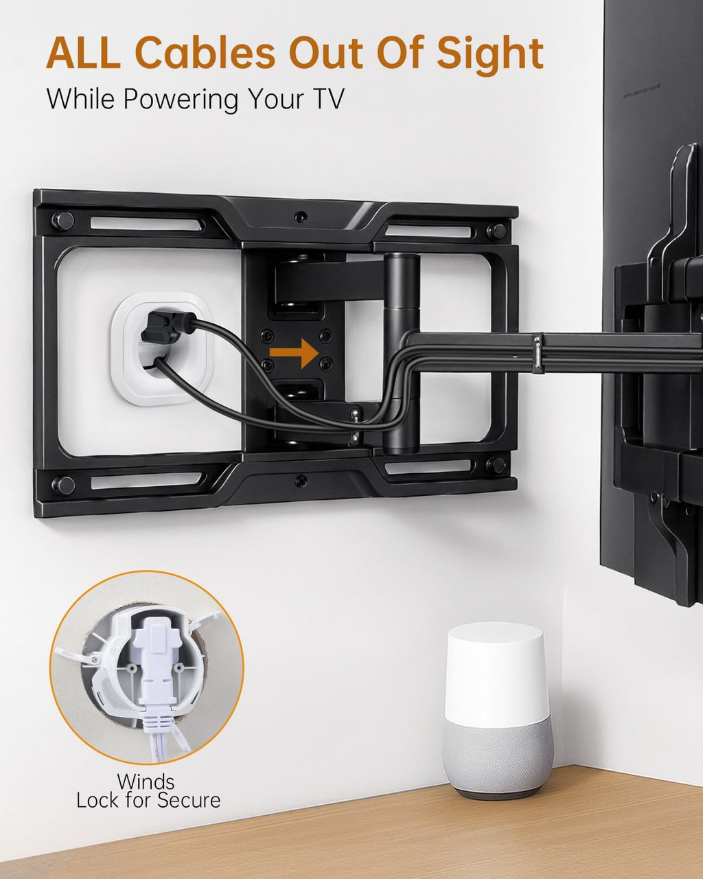 in-Wall Cable Management Kit, Wire Hider for Power & Low Voltage Cables, TV Cord Hider for Wall Mounted TV, TV Cable Hider Wall Kit, Includes Hole Saw Drill Attachment