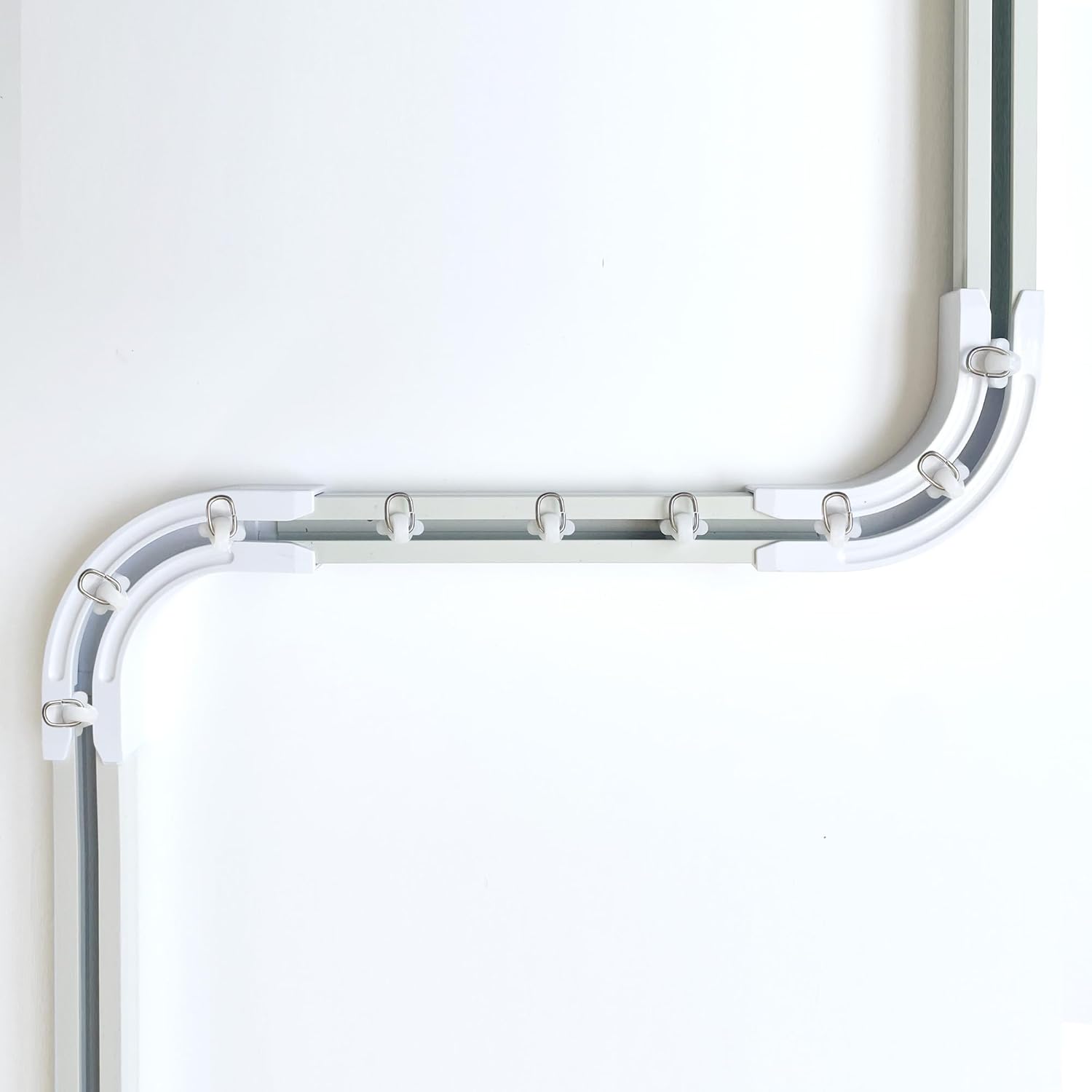 90 Curved Connectors - Ceiling Mount/Wall Mount Curtain Tracks, White 2 Pack