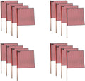 (16 Pack) 18"x18" Red Warning Flags for Trucks with Dowel & Reflective Webbing - High Visibility Vinyl Mesh Safety Flag DOT Compliant