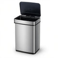 Goplus 16 Gal Automatic Trash Can, Stainless Steel Motion Sensor Trash Can with 2 Compartments, Quick Response & Soft Close Lid, Touchless Compact Garbage Bin for Kitchen, Bedroom, Bathroom and Office