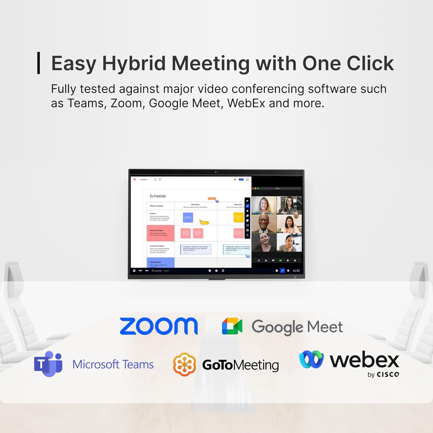 NearHub 75'' Interactive Smart Whiteboard,AI -Powered 4K Camera,MEMS 24-mic Array with Noise Reduction,All-in-One Whiteboard for Hybrid Collaboration with AndriodOS & Open App Ecosystem (Board+Stand)