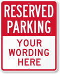 SmartSign 30 x 24 inch Custom “Reserved Parking” Metal Sign - Add Text, 80 mil Aluminum, 3M Laminated Engineer Grade Reflective Material, Red and White, Made in USA