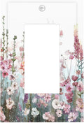 Colorful Flowers Pink Floral Watercolor Plant Decorative Outlet Covers 1 Gang Single Rocker Light Switch Cover Plate Wall Plates GFCI Faceplate for Bed Room Living Room Decor