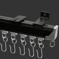 Curtain Track for Ceiling or Wall, Heavy Duty Aluminum Alloy with Smooth Sliding, Easy to Install, Black, 3ft To 18ft