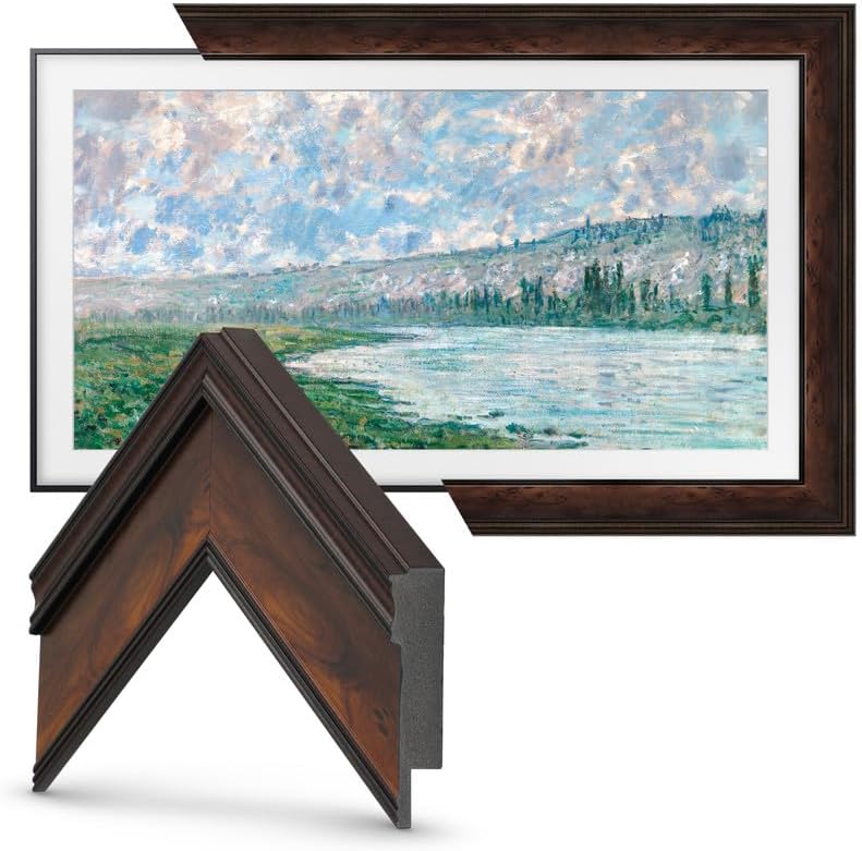 Burlwood 50" Premiere Deco TV Frame - Compatible ONLY with Samsung The Frame TVs (Fits 2021-2025, LS03A, LS03B, LS03C, LS03D, LS03FA)
