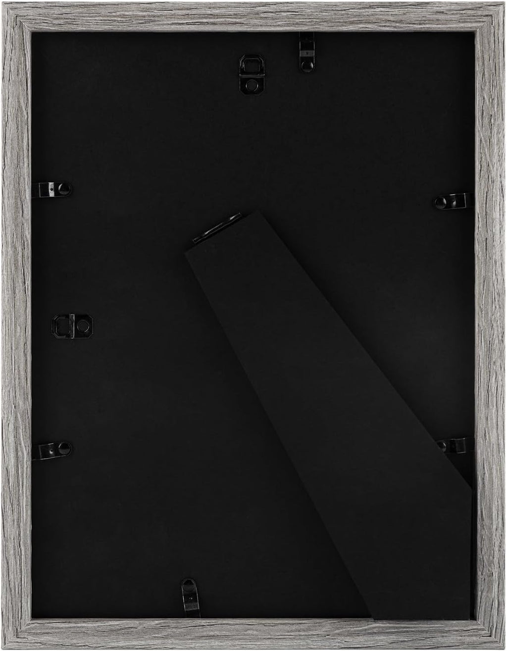 Golden State Art, 9x12 Picture Frame with Mat for 6x8 - High Definition Glass Wall Mounting Horizontal Vertical Display (Gray, 1 Pack)