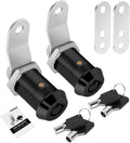 2 Pack Cabinet Lock with Keys, 1" RV Storage Locks Keyed Alike, RV Locks for Storage Door, Camper Toolbox RV Cam Locks with Manual(Black, 2Pack, 1 Inch)