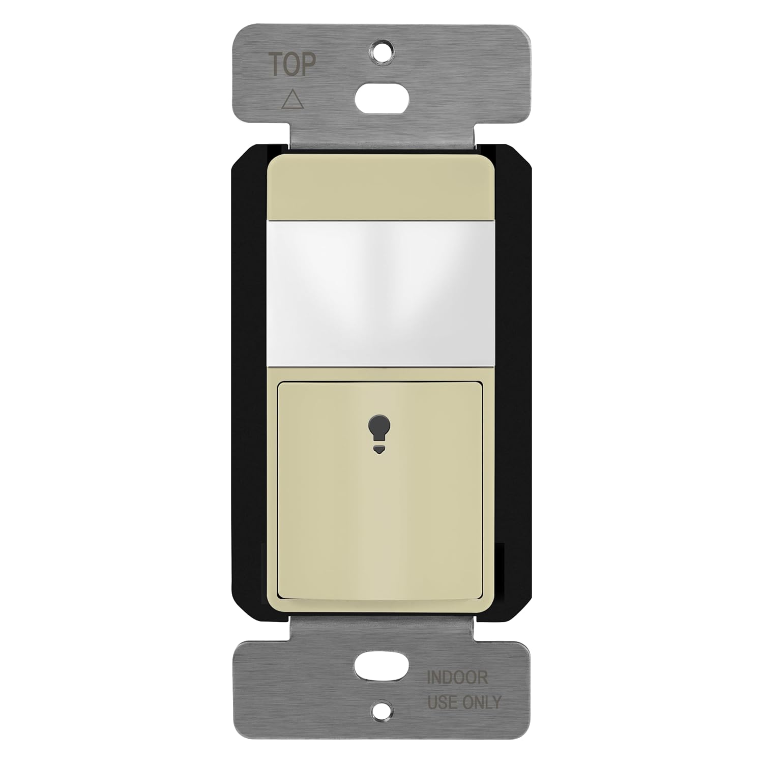 TOPGREENER PIR Motion Sensor Switch, Ambient Light Level Detector, No Neutral Required, 150W LED/CFL, 1/6 HP, Occupancy Vacancy Modes, Ground Wire Required, Single Pole, TDOS5-JM, Ivory