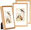 3x5 Picture Frame Set of 3, Gold Aluminum Metal Photo Frames with HD Glass, Fits 2x3 with Mat or 3 x 5 without Mat, Display for Wall and Table