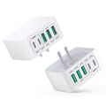 USB C Charger Block Thin Flat 50W 5-Port Wall Charger 2-Pack Type C Fast Charger Cube, PD&QC Wall Plug Power Adapter Compatible for iPhone 14/15/16/17, iPad, Airpods, iwatch, Samsung