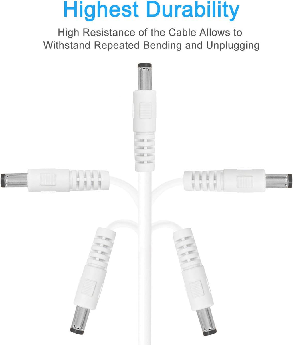 SIOCEN 2-Pack 10FT DC Power Extension Cable,5.5mm x 2.1mm Extension Cord,12v Extension Cord for Security Camera CCTV IP,Router,LED Strip,5V 9V 24V 12 Volt Male to Female Plug Supply Adapter Power Cord