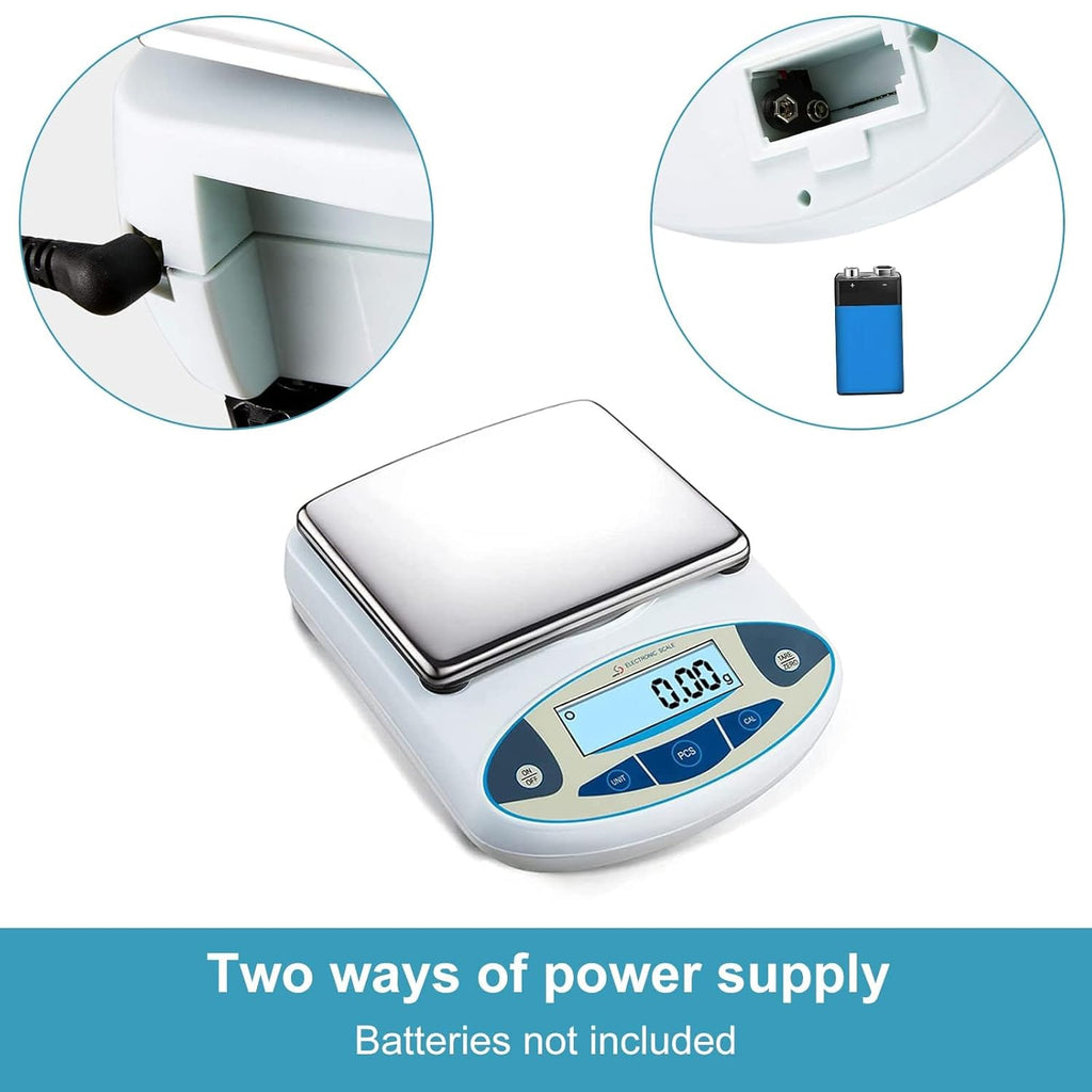 Lab Scale 5000g x 0.01g Accuracy High Precision Electronic Analytical Balance Laboratory Precision Scale Digital Kitchen Balance Scale Jewelry Scale Scientific Scale, 6.7'' Weighing Surface Dp