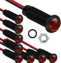 10pcs LED Plastic Indicator Pilot Light 110VAC Mounting Hole Size 6mm(Red)