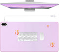 Konohan Heated Large Desk Mat PU Leather Warm Mouse Pad with 5 Heating Level & 4 Hour Auto Shut-Off Heating Keyboard Pad Warmer Gaming Mice Mat Only Supports 110v(Purple Color,23.6"x 14.2")