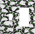 Funny Cat Wacky Kitty 2 Gang Combo 1 Toggle 1 Rcoker Light Switch Covers Decorative Switch Plates Electrical Switch Plates and Outlet Covers for Home Art Decor 4.5 X 4.5 IN