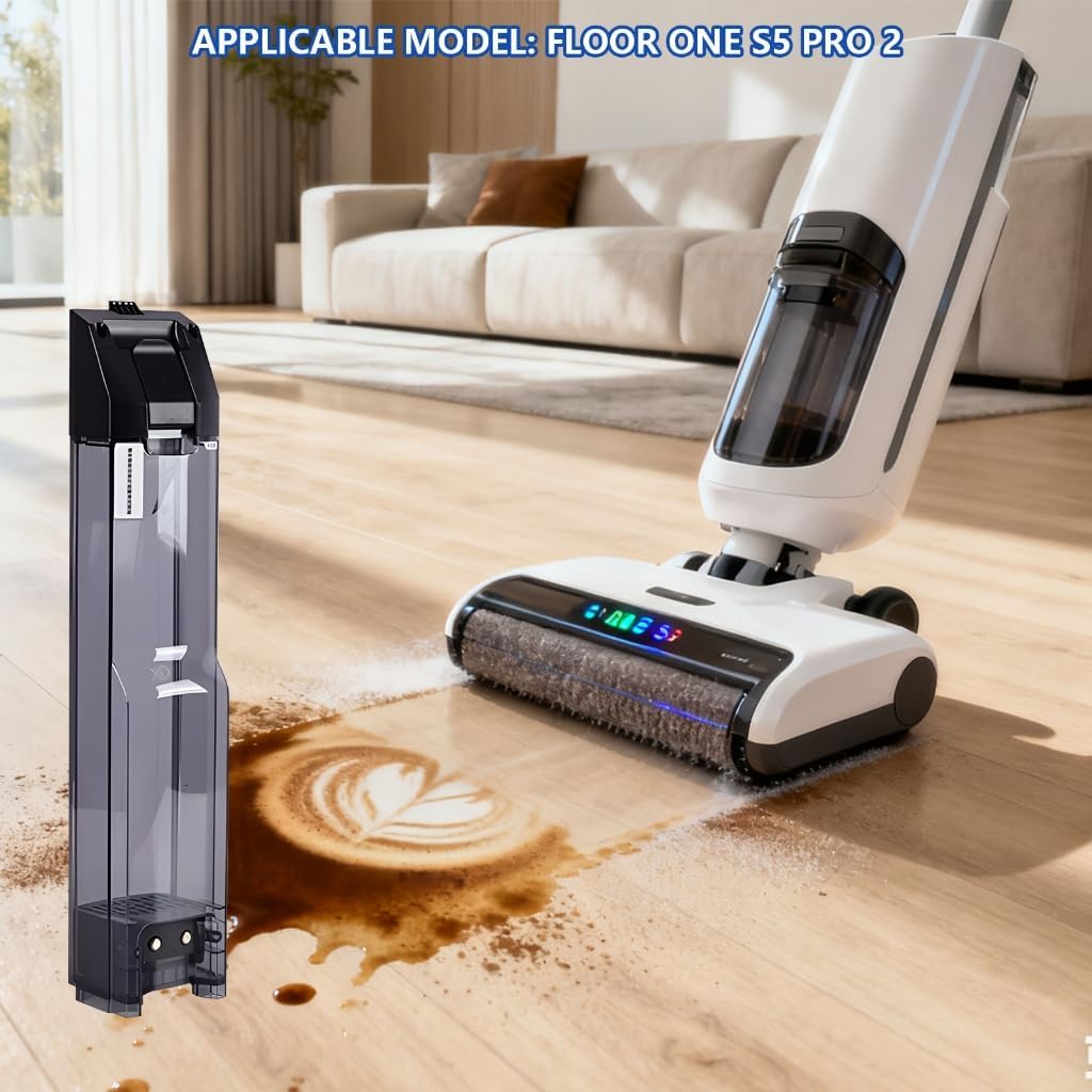 Replacement 0.8L Clean/Dirty Water Tank, Compatible with Floor ONE S5/S5 PRO Smart Wet Dry Vacuum Cleaner, Generic Water Tank Accessory
