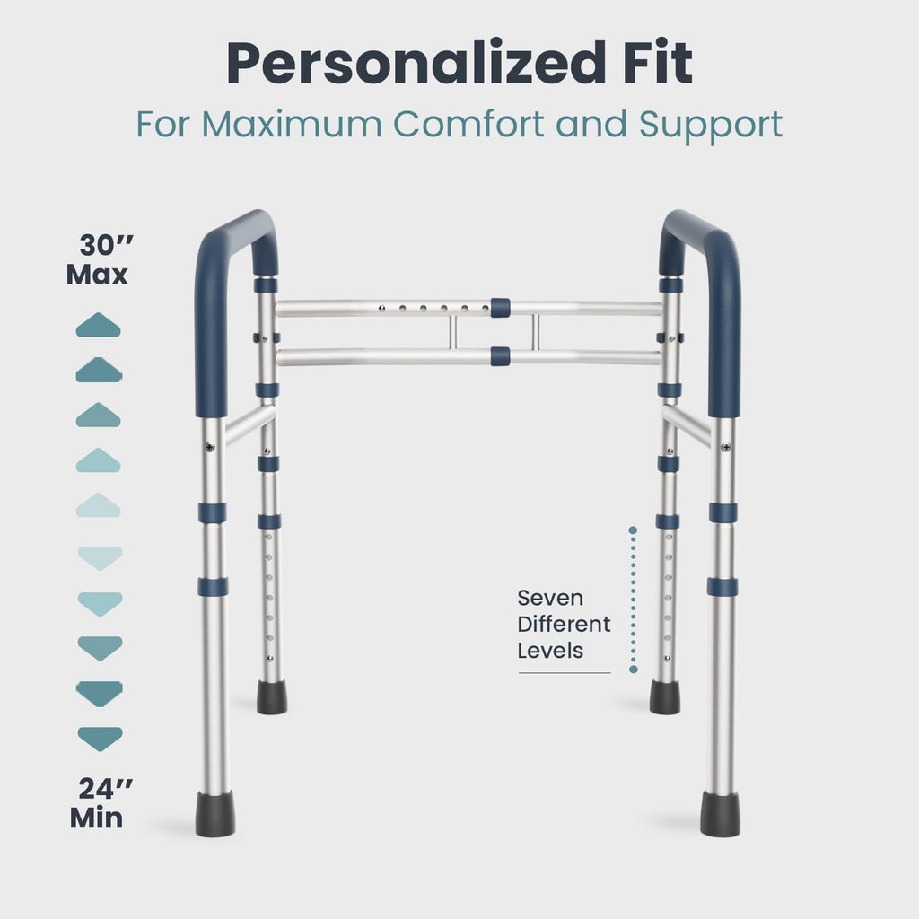 PELEGON Toilet Safety Rails (350 lb) - Adjustable Toilet Safety Frame & Rails, Toilet Safety Rail for Elderly Adults, Toilet Handles for Seniors, Toilet Bars for Elderly & Handicap