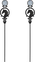 Touch of Class Pathways Reflective Driveway Marker Stake Set of Two for Outdoor Use | Horse Silhouette Design | Personalized Tall Reflector Set of 2 | Black Durable Finish