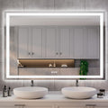 ISKM 51'' x 40'' LED Mirror for Bathroom Lighted Vanity Mirror for Wall Front Lights + Backlit LED Bathroom Mirror Anti-Fog Tempered Glass ETL Listed