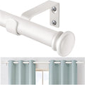 TONIAL Curtain Rod 32 to 58 Inch, Telescoping Splicing 3/4 Drapery Rods for Windows Decorative Single Rod with Small Cap End, Warm White