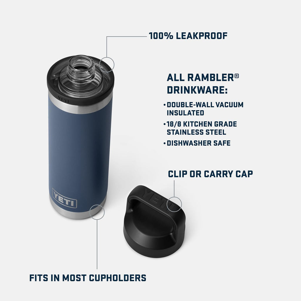 YETI Rambler 18 oz Bottle, Leakproof, Vacuum Insulated, Stainless Steel with Chug Cap, Papaya