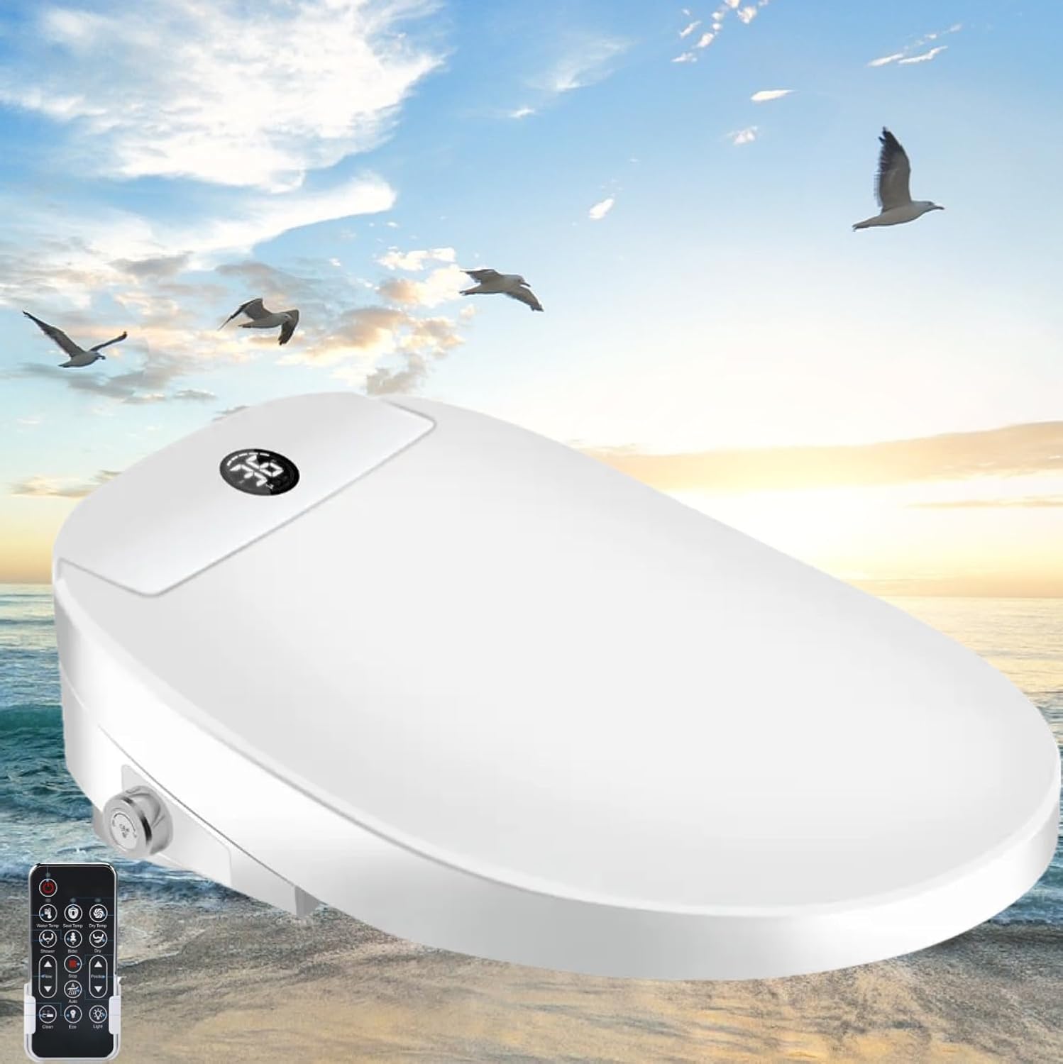 Electric Bidet Toilet Seat, Auto Open/Close Lid & Seat with Radar Sensor, Unlimited & Filtered Warm Water, 8 Modes Spa Wash, Warm Air Dryer, Heated Seat, 10-year warranty. (TB-54E, Elongated)
