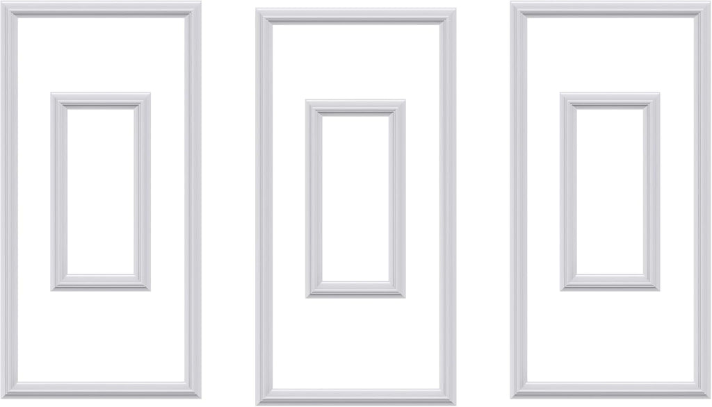 3 PCS Premade Wainscoting Panels Accent Wall Panels for Interior Wall Decor Easy DIY Build and Batten Chair Rail & Picture Frame Door Decor(12 x 24 + 6 x 12in)