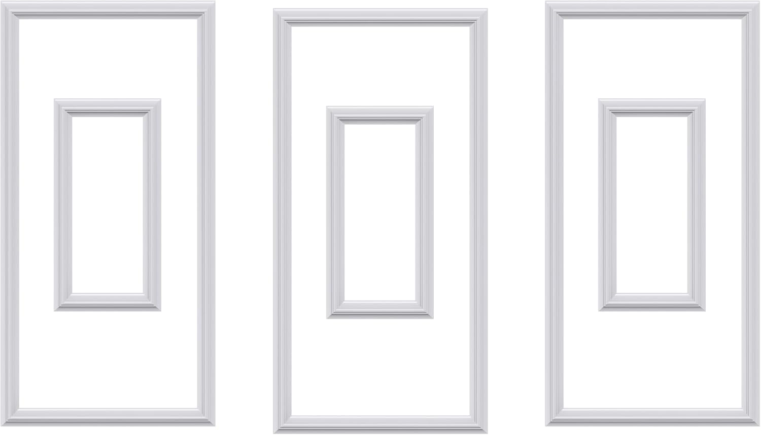 3 PCS Premade Wainscoting Panels Accent Wall Panels for Interior Wall Decor Easy DIY Build and Batten Chair Rail & Picture Frame Door Decor(12 x 24 + 6 x 12in)
