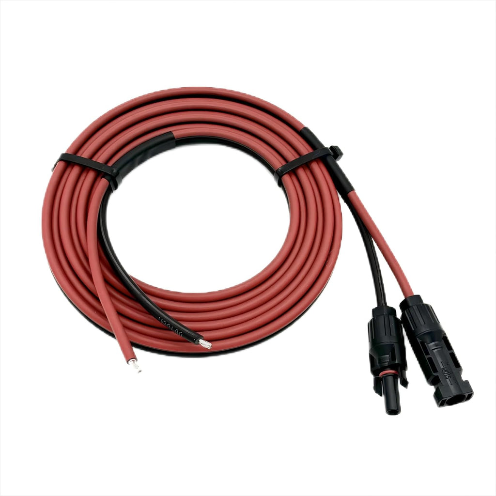 Solar Cable 10 Feet 2x10 AWG Twin Wire Solar Extension Cable, Copper Strand with Female and Male Connectors on Single end, Solar Panel Wire & Adaptor for Home, Shop and RV Solar Panels