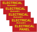 All Quality Basic Electrical Panel Sign - Fire Regulation Safety Compliance Sign - Red/Yellow - Medium (5 Pack)