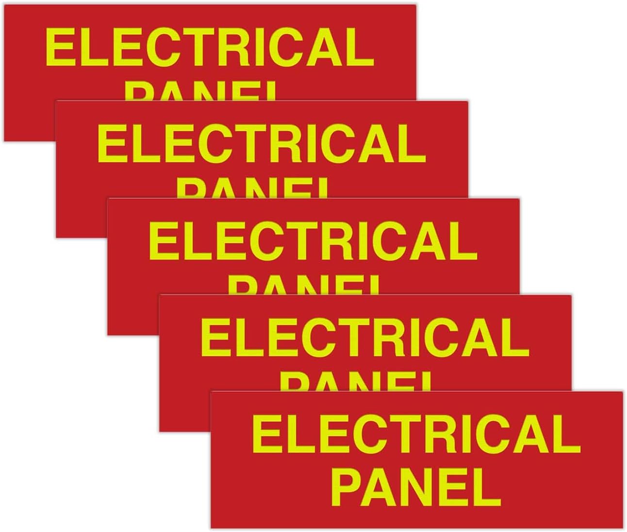 All Quality Basic Electrical Panel Sign - Fire Regulation Safety Compliance Sign - Red/Yellow - Large (5 Pack)