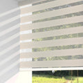 ShadesU Cordless Zebra Blinds for Windows, 37" W x 72" H, Cream, Dual Layer Free-Stop Zebra Shades, Light Control for Day and Night, Sheer Blinds for Indoor Windows, Bedroom, Kitchen