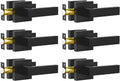 Passage Door Lever, 6 Pack Matte Black Interior Door Handles for Hallway and Closet, Heavy Duty Square Interior Keyless Door Handles Non-Locking Door Knobs for Right & Left Side Door