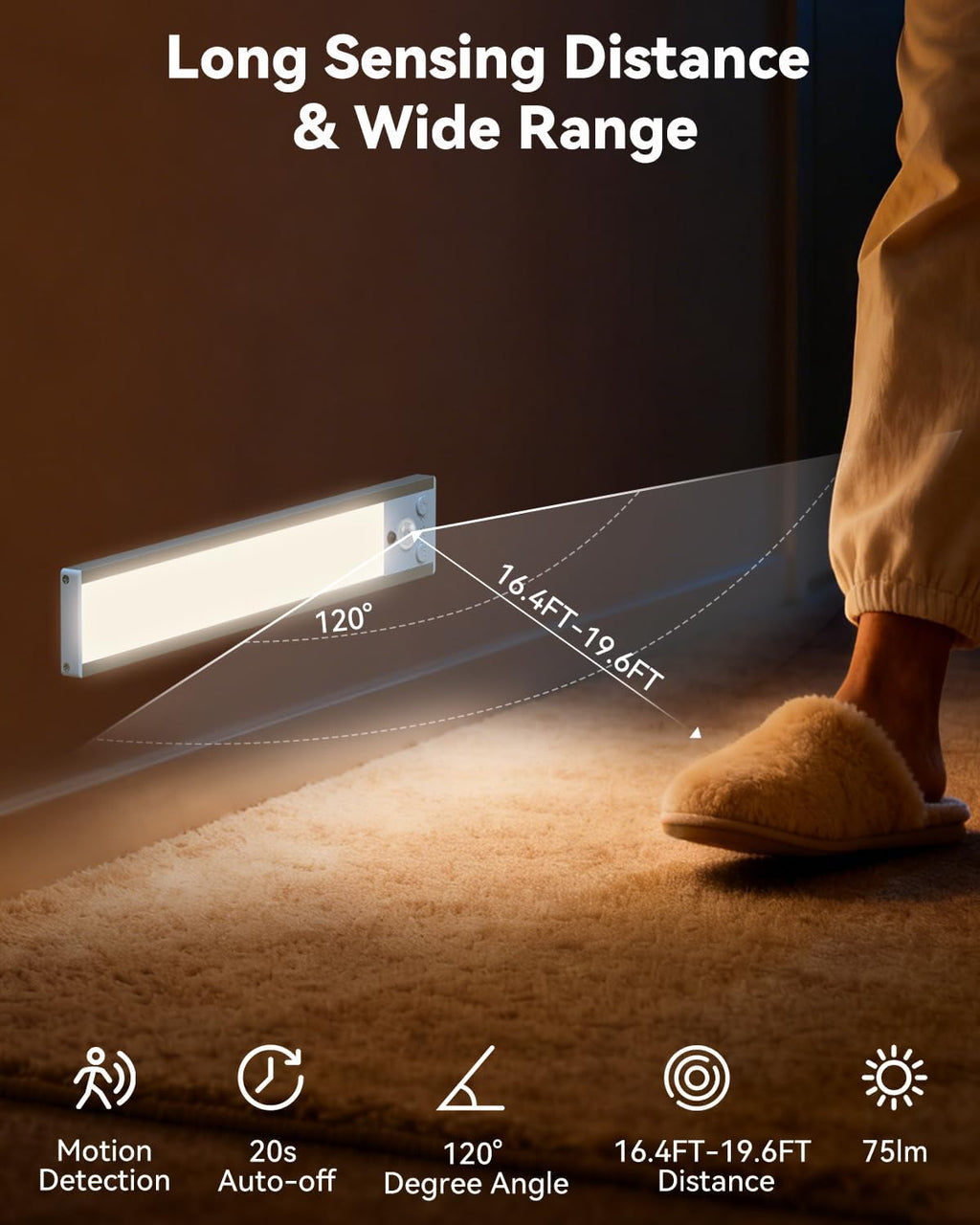 Under Cabinet Lighting Wireless with Remote, Rechargeable Under Cabinet Lights with Charging Station, 9 Inch Motion Sensor Light Indoor, 3 Color Temps & Dimmable for Kitchen, Closet, Hallway, 3-Pack