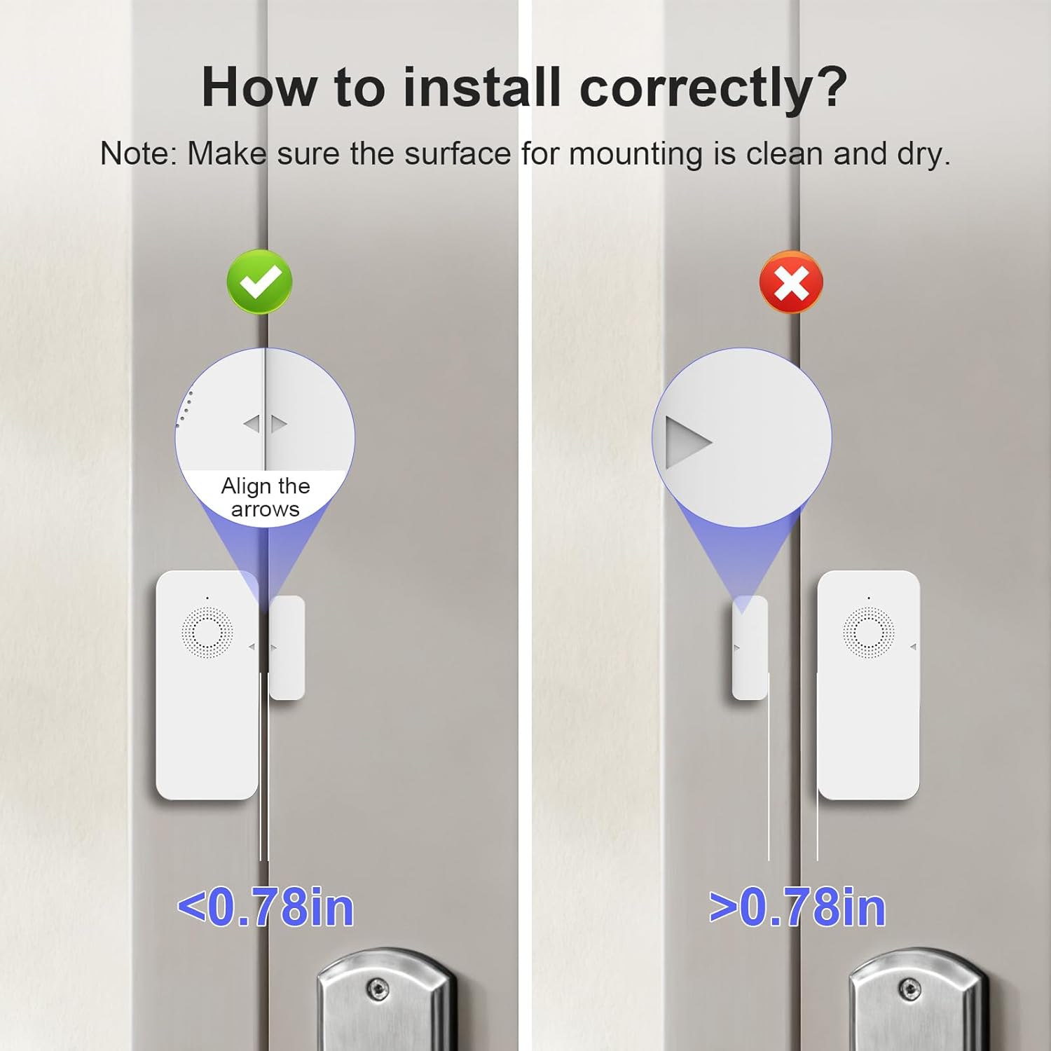 Wireless Door and Window Alarm Sensor,120dB PGST Zigbee Hub Connection Long Battery Life Door Alarms Sensor,Smart Life APP Control,Easy to Install,for Basement,Apartment,Garage,Warehouse