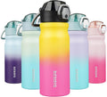 BJPKPK Stainless Steel Insulated Water Bottle with Straw Lid 18oz Reusable Metal Thermal Flask Bottles Keep Cold and Hot,Rainbow