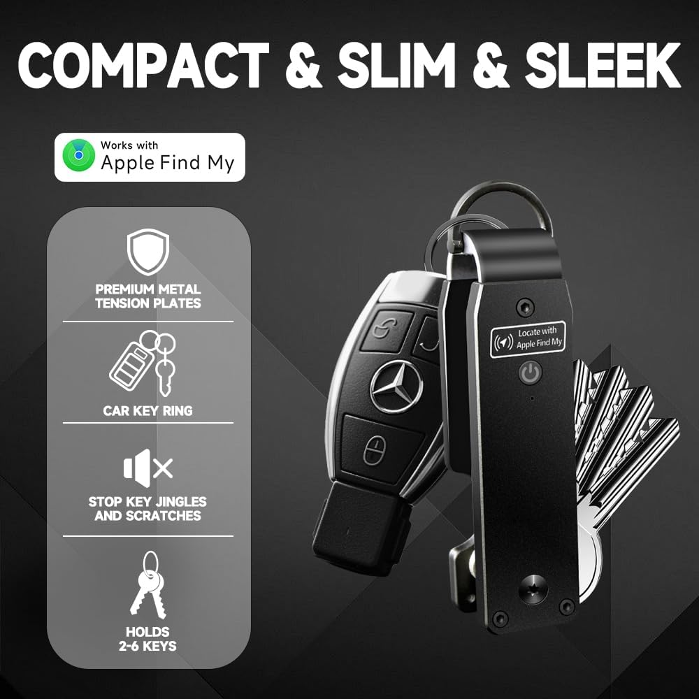 Key Organizer Men's Keychains with Smart Tracker, Key Finder, Compact Key Holder -Minimalist Key Case Metal Car Key Chain