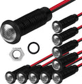 10pcs LED Plastic Indicator Pilot Light AC/DC 12-24V Mounting Hole Size 6mm(White)
