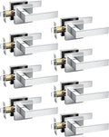 KNOBWELL 8 Pack Door Handles Interior Passage Doorknob No Locking Polished Chrome Hallway Closet Door Handles
