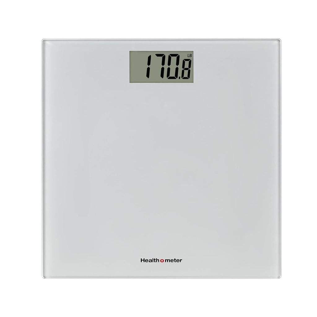 Health o meter Compact Digital Glass Bathroom Scale – 450 lb Capacity, 4 Load Cells, 3.2" LCD Display, Tempered Glass Platform, Auto Shut-Off, Low Battery Indicator, Non-Skid Feet, 5-Year Warranty
