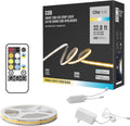 32.8ft Smart COB LED Strip Light, Tunable White 2700K-6500K Dimmable Bright WiFi Led COB Light Strip Compatible with Alexa and Google, White CCT COB Led Light for Kitchen Cabinet, Room