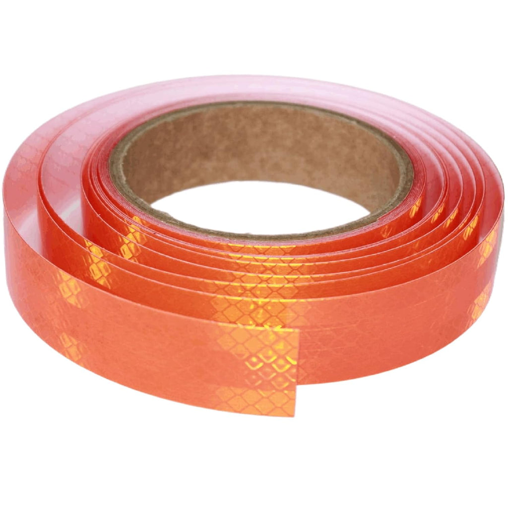 Non Fading Reflective Tape Orange Outdoor Waterproof 1 inch, High Visibility Industrial Marking Tape, Safety Adhesive Stickers (15 feet)